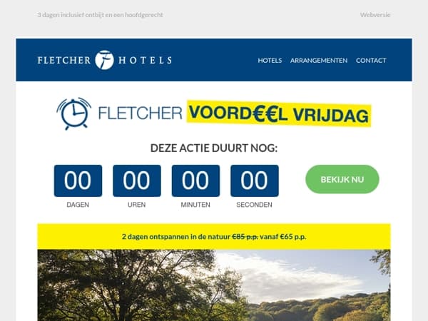 Alleen vandaag te boeken: 2 dagen onstpannen in de natuur vanaf €65 p.p.