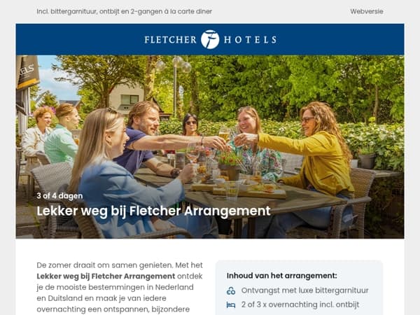 Zomers genieten doe je bij Fletcher Hotels!