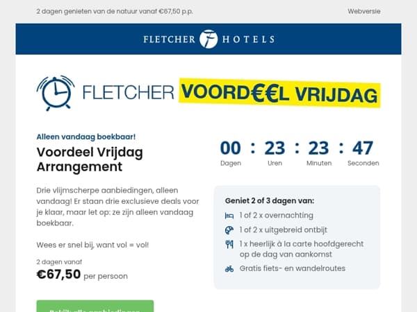 Voordeel Vrijdag: alleen vandaag boekbaar