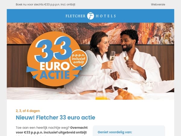 Nieuw! Fletcher 33 euro actie