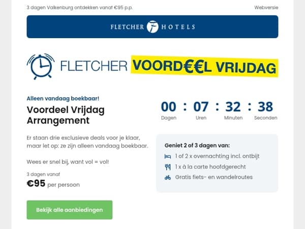 Laatste kans! Voordeel Vrijdag: alleen vandaag boekbaar