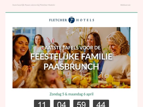Laatste tafels beschikbaar:  Voor de Feestelijke Familie Paasbrunch!