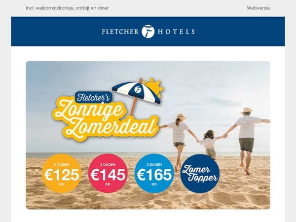 Fletcher's Zonnige Zomerdeal: 3 dagen vanaf €125 p.p.
