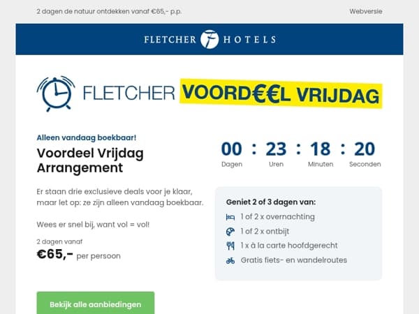 Voordeel Vrijdag: alleen vandaag boekbaar