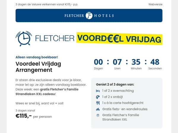 Laatste kans! Voordeel Vrijdag: alleen vandaag boekbaar