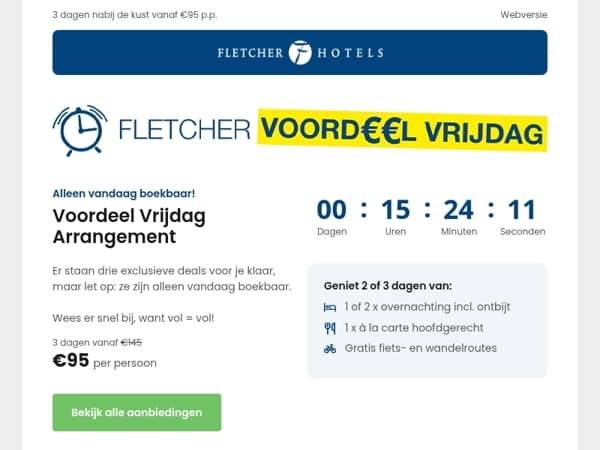 Voordeel Vrijdag: alleen vandaag boekbaar