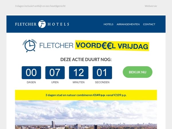 Laatste kans! Alleen vandaag te boeken: 3 dagen stad en natuur combineren vanaf €109 p.p.