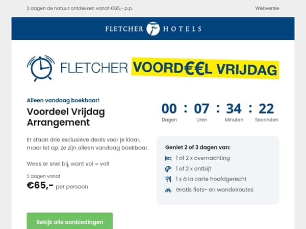 Laatste kans! Voordeel Vrijdag: alleen vandaag boekbaar