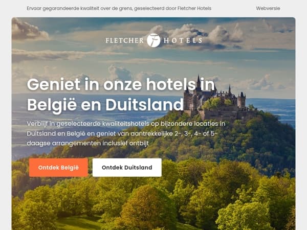 Ervaar de gastvrijheid van onze hotels in België en Duitsland