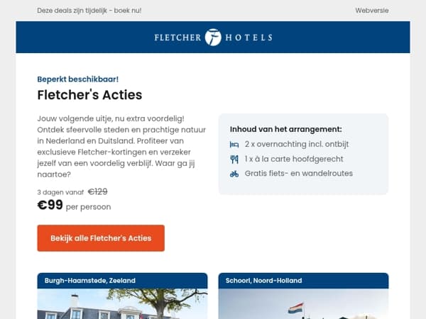Fletcher's Acties: Pak jouw voordeel en boek!