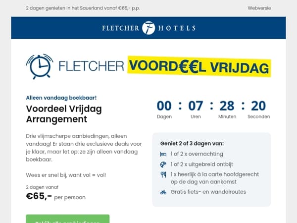 Laatste kans! Voordeel Vrijdag: alleen vandaag nog boekbaar