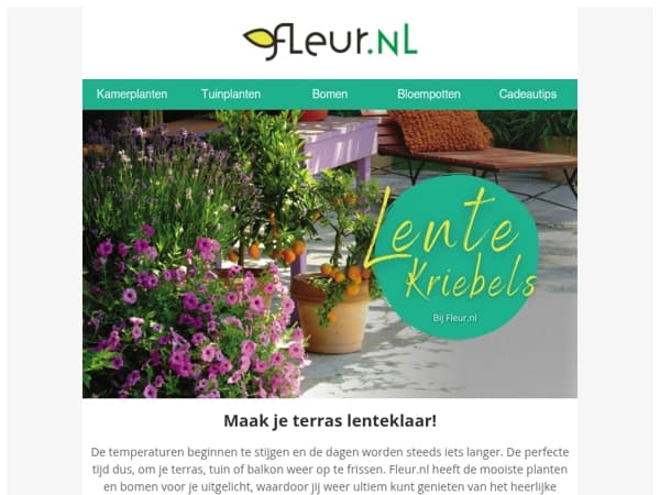 Maak je terras alvast lenteklaar 🌼 De mooiste buitenplanten vind je bij Fleur.nl!