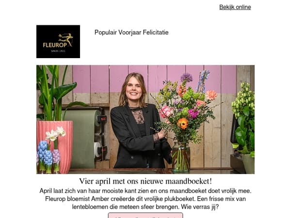 Vier april met het nieuwe maandboeket💐
