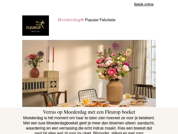 Verras op Moederdag met een Fleurop boeket🥰