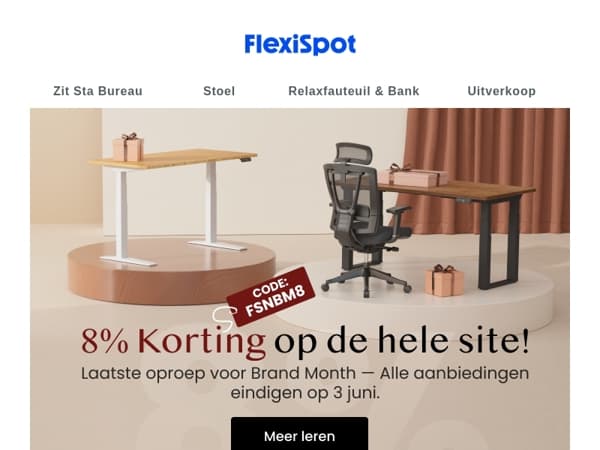 Laatste dagen van de Brand Month – 8% korting op alles!🔥