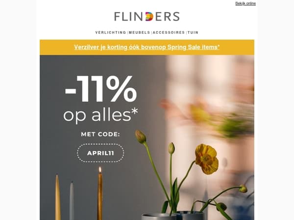 Verrassing! 11% korting op ALLES* 🎉