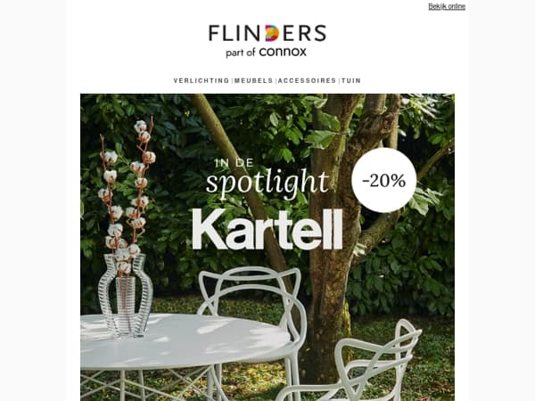 20% korting op een groot deel van Kartell🍃