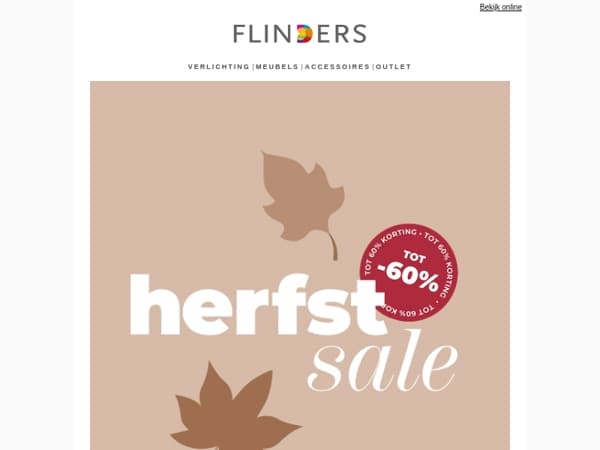 Herfst Sale: korting tot 60% 🍂
