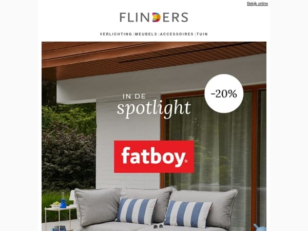 🏖️ Scoor 20% korting op ALLES van Fatboy!