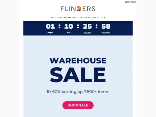 Laatste kans: tot -60% in Warehouse Sale