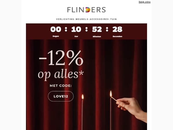 ⏳ Alléén vandaag nog -12% op alles* ✨