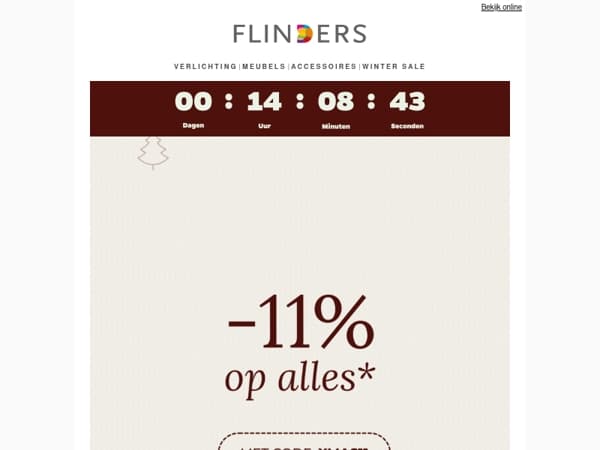 ⏳ Laatste dag: 11% korting op ALLES*