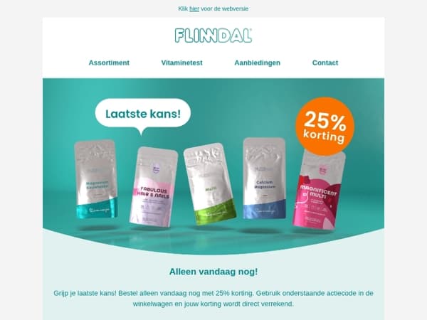 Alleen vandaag nog 🕑 25% korting