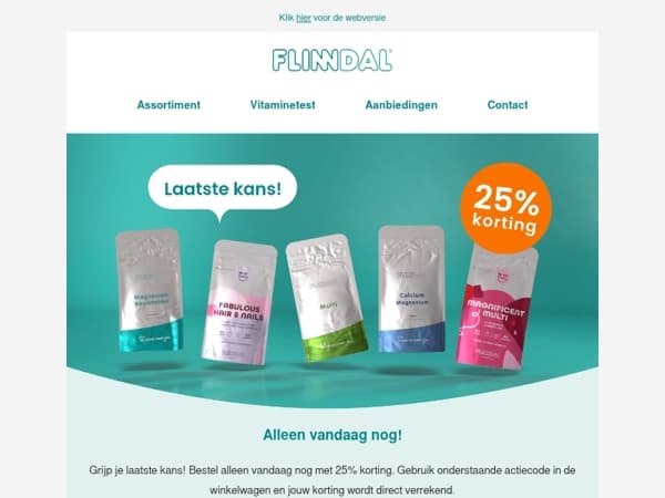 Alleen vandaag nog 🕑 25% korting