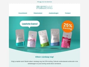 Alleen vandaag nog 🕑 25% korting