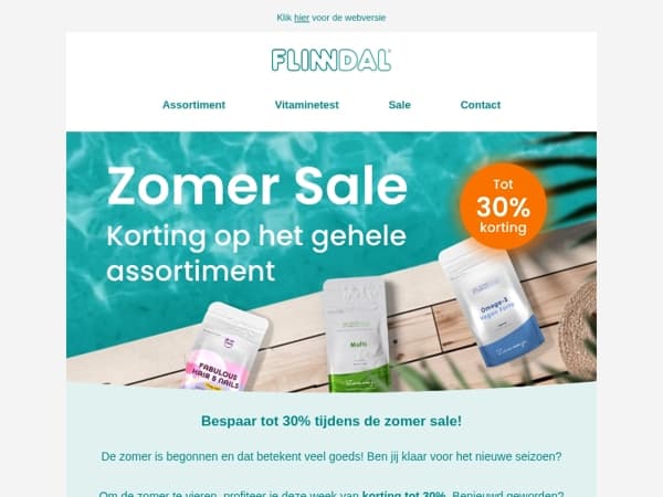 Tot 30% korting op het gehele assortiment ☀️