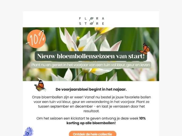 🌷 Nieuw bloembollenseizoen + 10% korting!