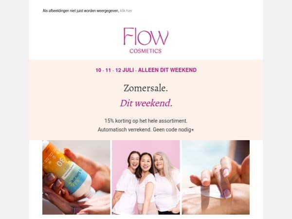 ☀️ ZOMERSALE: 15% korting dit weekend