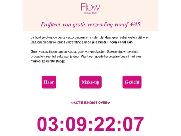 Mis het niet: gratis verzending vanaf €45