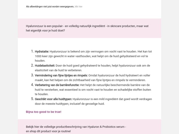 Waarom hyaluronzuur gebruiken?