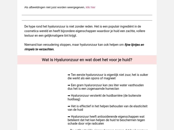 Hype over het Hyaluronzuur