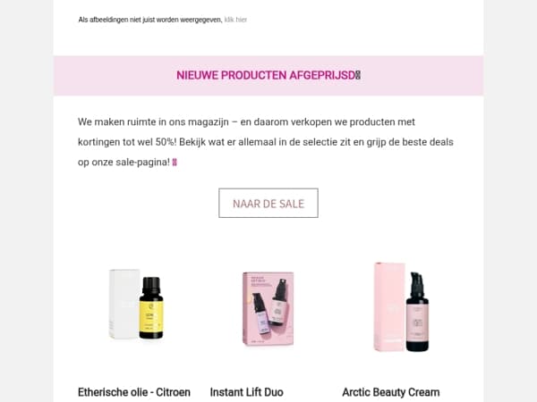 Nieuwe producten afgeprijsd