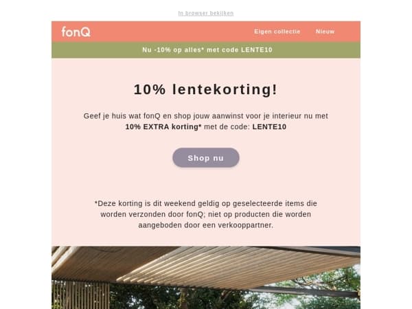 Shop dit weekend met 10% lentekorting!