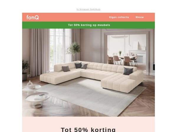 Tot 50% korting op heel veel meubels