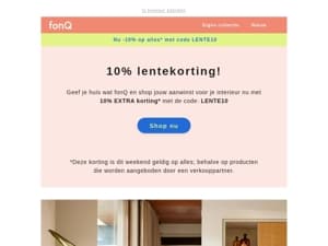 Nu 10% lentekorting!