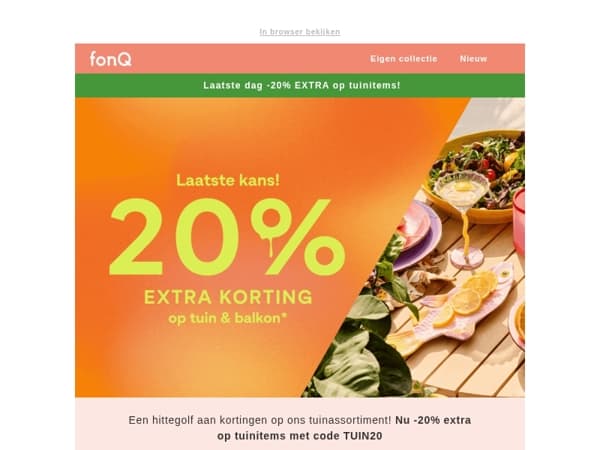 Laatste dag: -20% extra op tuinitems!