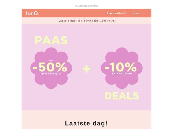 Laatste dag: paasdeals met korting tot 50%*