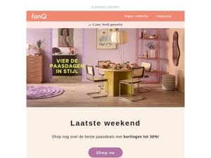 Laatste weekend: paasdeals!