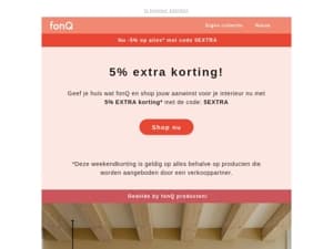 Weekendkorting bij fonQ: nu 5% extra korting!