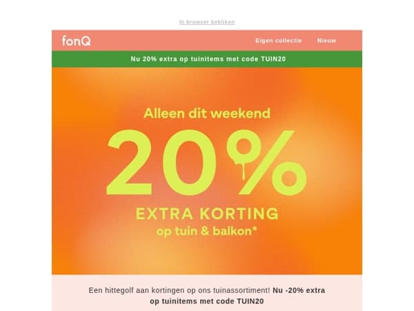 Hete deals 🔥 Alleen dit weekend: -20% extra!