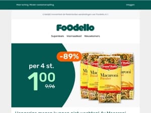 Superdeal! 4x Macaroni Tricolore voor maar €1 🍝