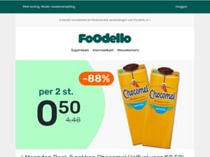 2 pakken Chocomel = €0,50! 🍫🎉
