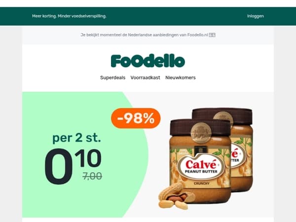 2x Calvé Pindakaas voor €0,10! 🥜🥖