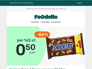 5-pack Snickers = €0,50! 🍫✨