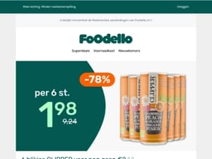6x Clipper drinks = €1,98