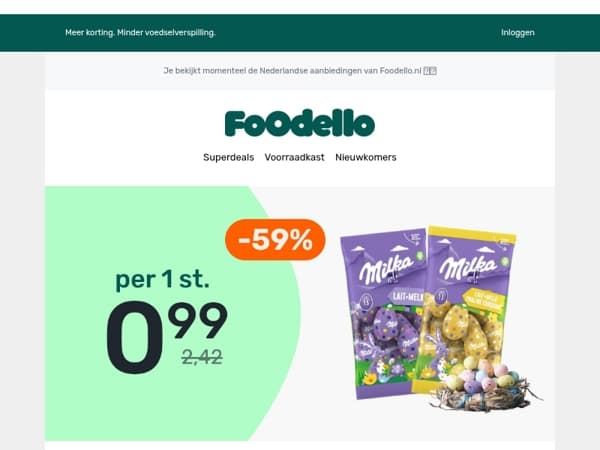 2 zakken Milka eitjes voor €0,99 p.st.! 🍫